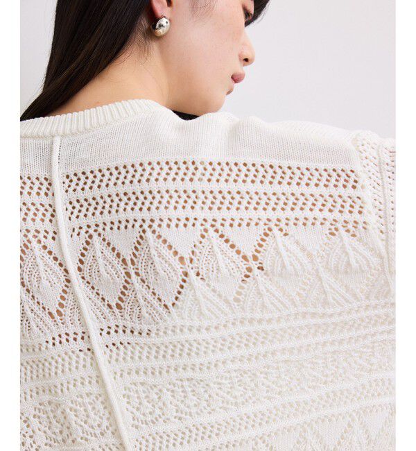 ADAM ET ROPE'「【WEB限定】パターンニットブルゾン」|カーディガン|