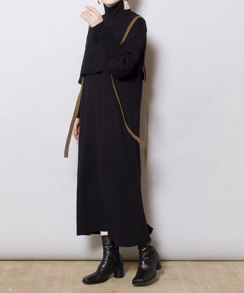  「【WEB限定アイテム】ﾀｰﾄﾙ付け衿&ﾆｯﾄﾜﾝﾋﾟｰｽSET」|ニット・セーター|