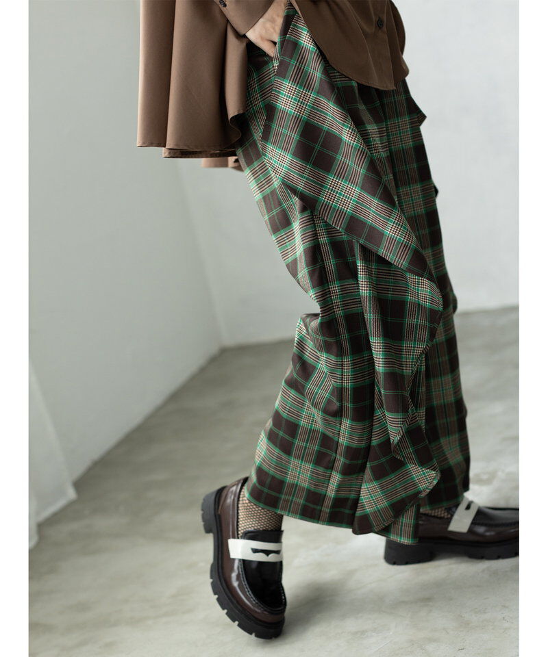  「チェックカスケードパンツ」|その他|