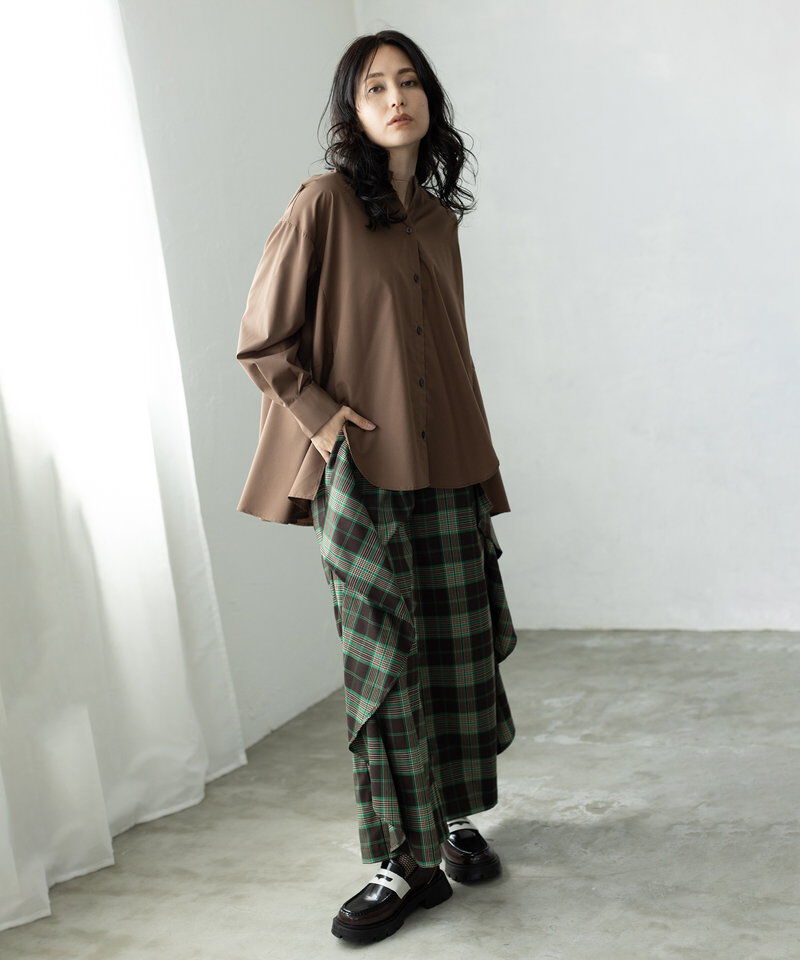  「チェックカスケードパンツ」|その他|