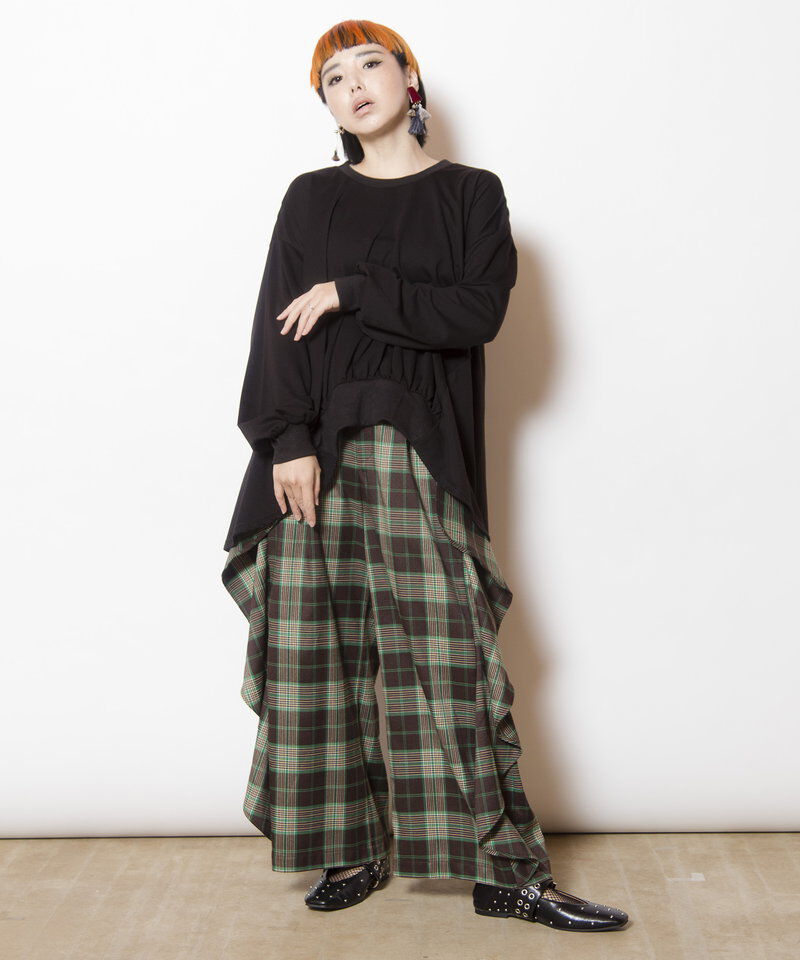  「チェックカスケードパンツ」|その他|