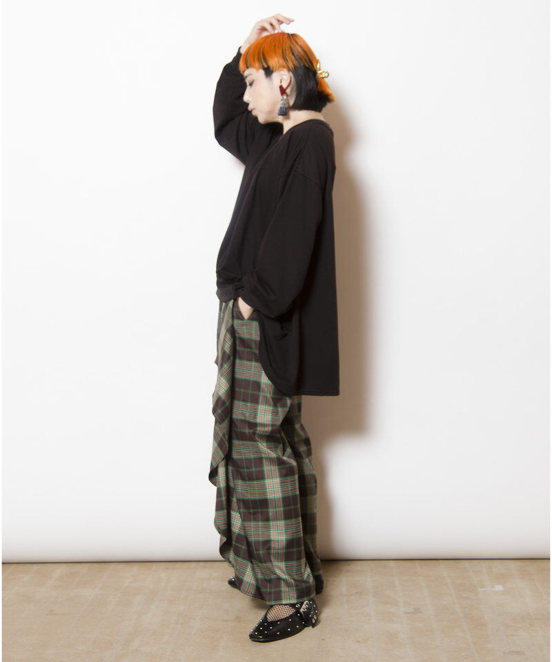  「チェックカスケードパンツ」|その他|