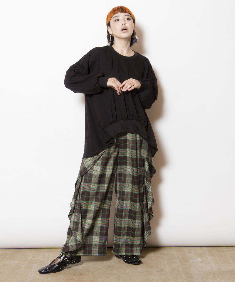  「チェックカスケードパンツ」|その他|