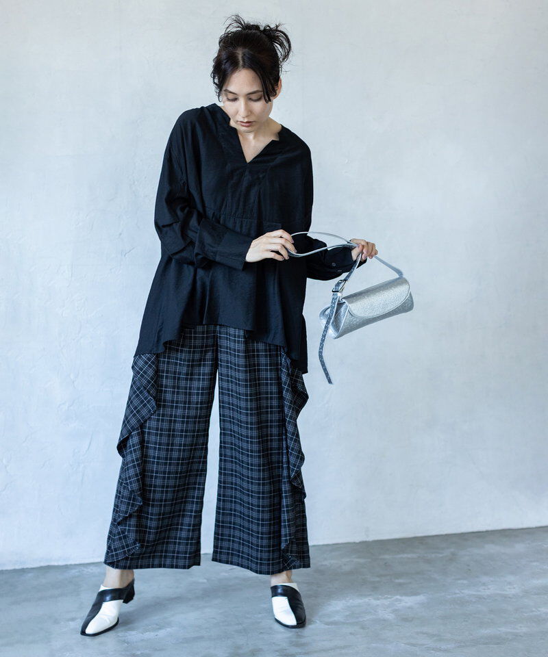  「チェックカスケードパンツ」|その他|