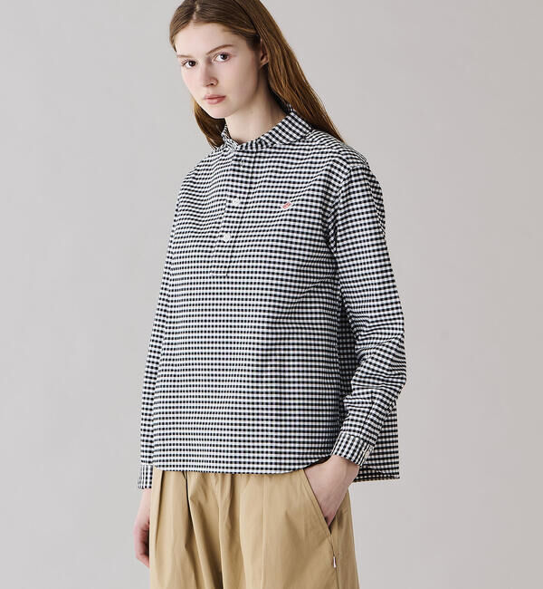 DANTON「DANTON | オックスフォード 丸襟プルオーバーシャツ CHECK WOMEN」|シャツ・ブラウス|