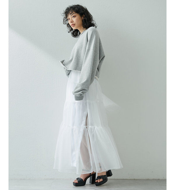  「オーガンジーボリュームスカート」|スカート|