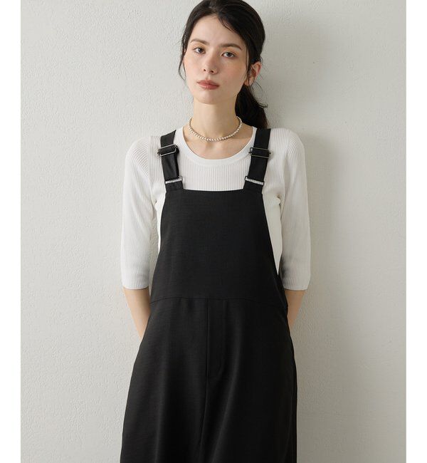 Drawing Numbers「【Drawing Numbers】フェイクリネンサロペットワンピース」|ワンピース|