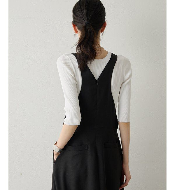 Drawing Numbers「【Drawing Numbers】フェイクリネンサロペットワンピース」|ワンピース|