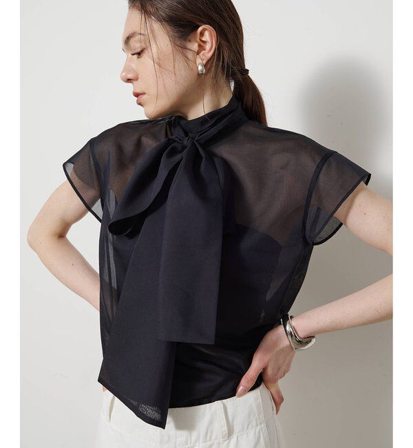 Drawing Numbers「シアーボウタイブラウス」|シャツ・ブラウス|ブラック