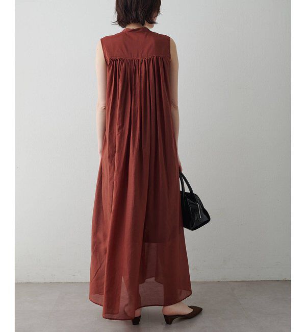  「シルクコットンギャザーワンピース」|ワンピース|