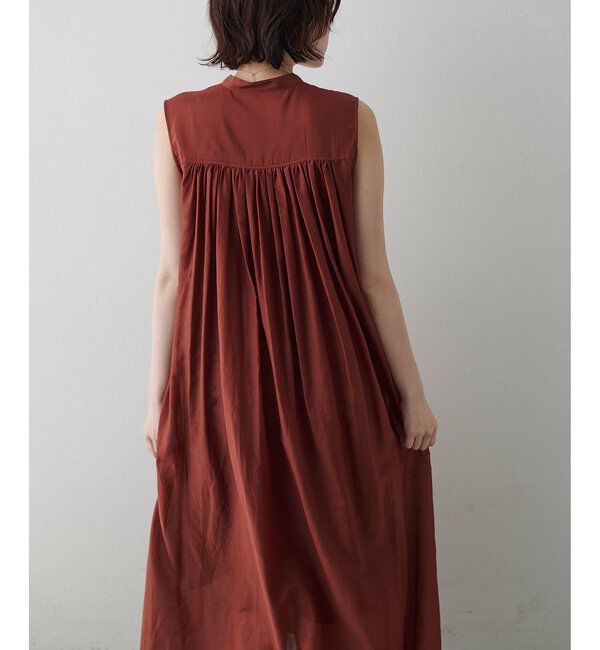  「シルクコットンギャザーワンピース」|ワンピース|