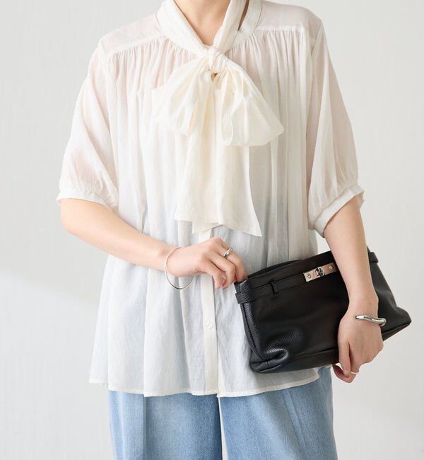  「強撚2WAYシアーボウタブラウス」|シャツ・ブラウス|