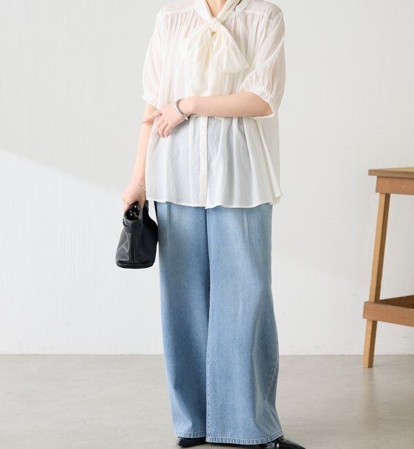  「強撚2WAYシアーボウタブラウス」|シャツ・ブラウス|