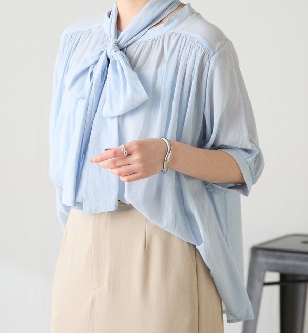  「強撚2WAYシアーボウタブラウス」|シャツ・ブラウス|