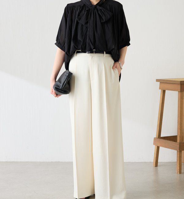  「強撚2WAYシアーボウタブラウス」|シャツ・ブラウス|