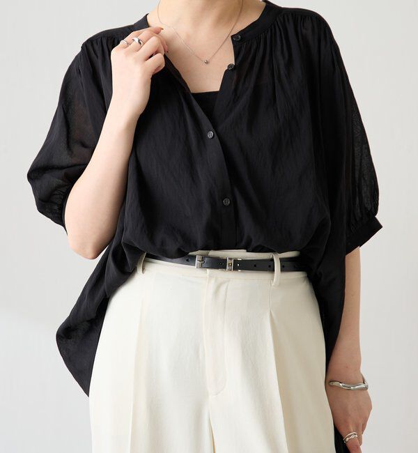  「強撚2WAYシアーボウタブラウス」|シャツ・ブラウス|