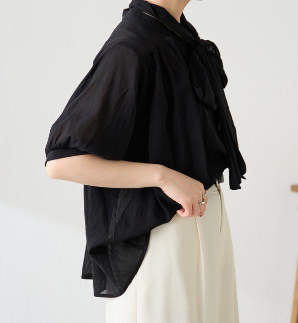  「強撚2WAYシアーボウタブラウス」|シャツ・ブラウス|