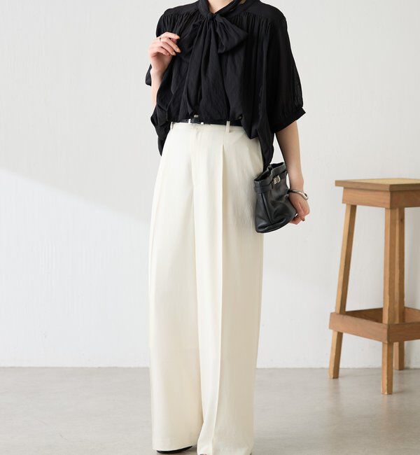 「強撚2WAYシアーボウタブラウス」|シャツ・ブラウス|