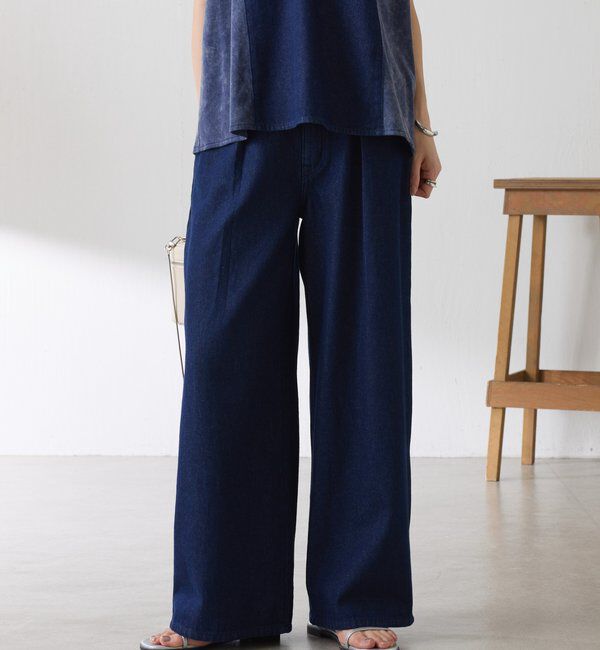  「【夏でも涼しいデニム】Q.anosライトオンスタックデニム」|デニム|