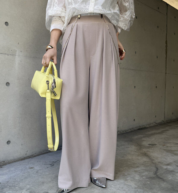  「【累計販売数3万枚突破/21色4サイズ展開！】タックワイドパンツ」|チノ|