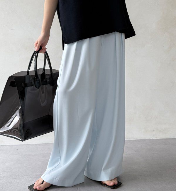  「【累計販売数3万枚突破/21色4サイズ展開！】タックワイドパンツ」|チノ|