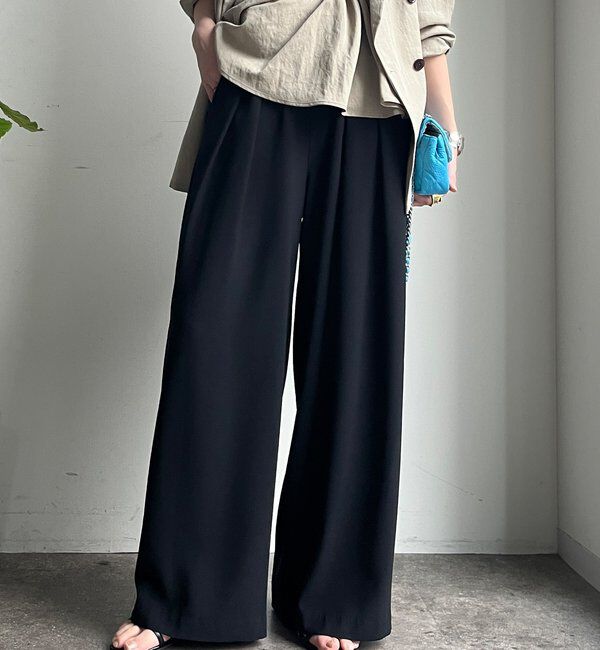  「【累計販売数3万枚突破/21色4サイズ展開！】タックワイドパンツ」|チノ|