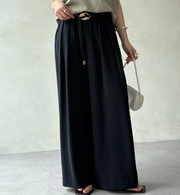  「【累計販売数3万枚突破/21色4サイズ展開！】タックワイドパンツ」|チノ|