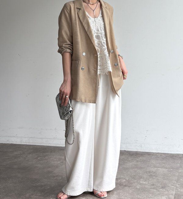  「【ウォッシャブル】シアーダブルジャケット」|テーラードジャケット|