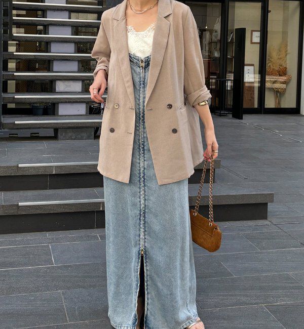  「【ウォッシャブル】シアーダブルジャケット」|テーラードジャケット|