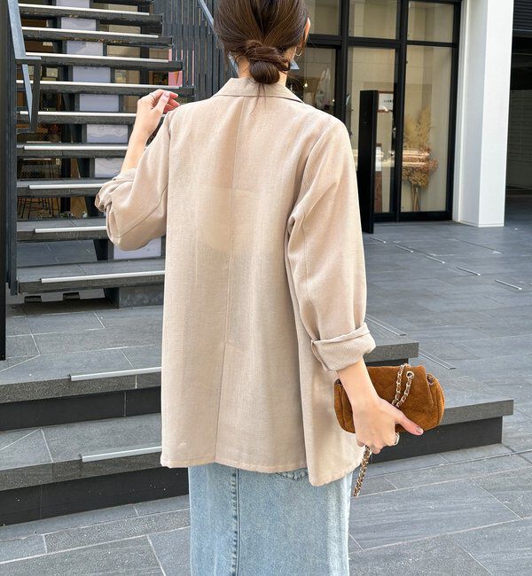  「【ウォッシャブル】シアーダブルジャケット」|テーラードジャケット|