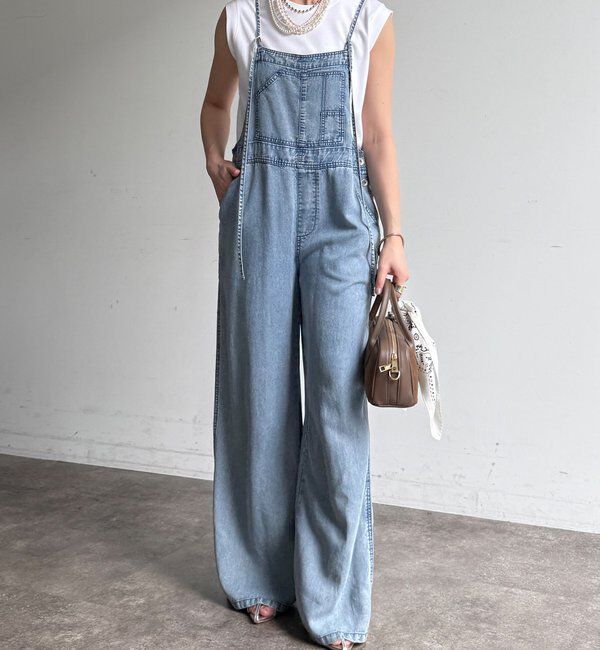  「【新色追加】リヨセルデニムオールインワン」|ワンピース|