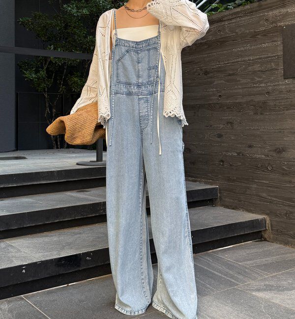  「【新色追加】リヨセルデニムオールインワン」|ワンピース|