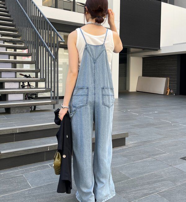  「【新色追加】リヨセルデニムオールインワン」|ワンピース|