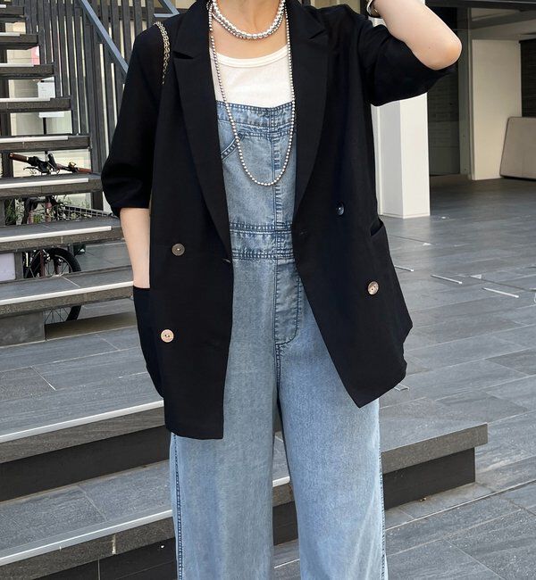  「【新色追加】リヨセルデニムオールインワン」|ワンピース|