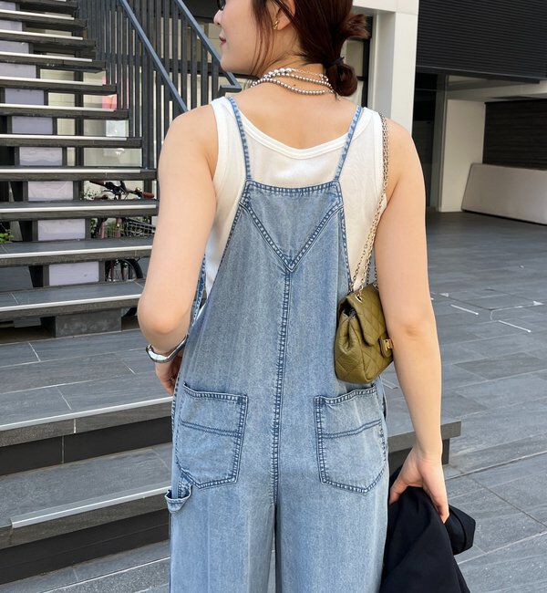  「【新色追加】リヨセルデニムオールインワン」|ワンピース|