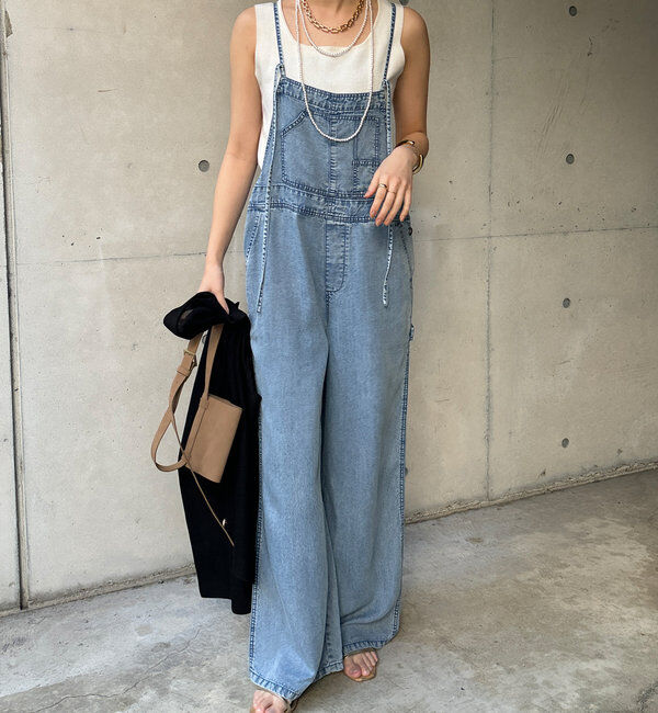  「【新色追加】リヨセルデニムオールインワン」|ワンピース|