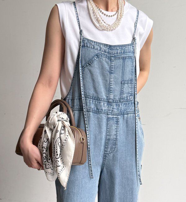  「【新色追加】リヨセルデニムオールインワン」|ワンピース|