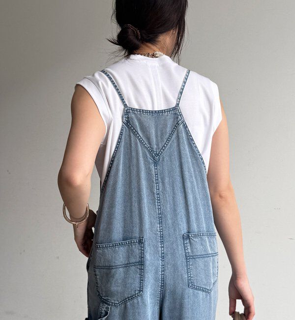  「【新色追加】リヨセルデニムオールインワン」|ワンピース|