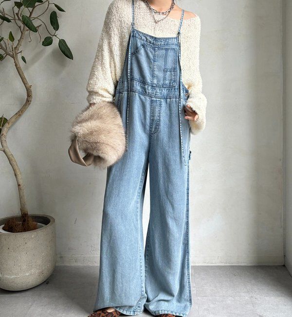  「【新色追加】リヨセルデニムオールインワン」|ワンピース|