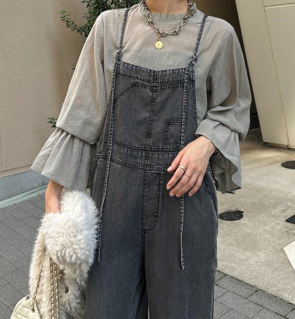  「【新色追加】リヨセルデニムオールインワン」|ワンピース|