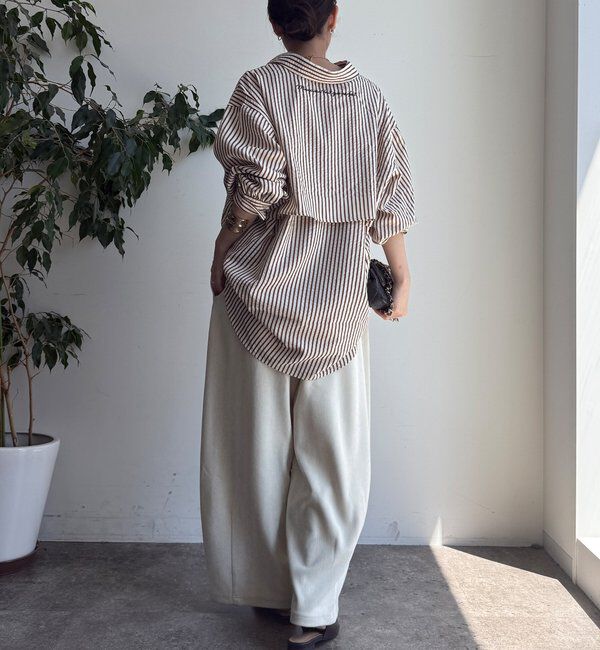  「【WEB限定】ロゴ刺繍ストライプスキッパーシャツ」|シャツ・ブラウス|