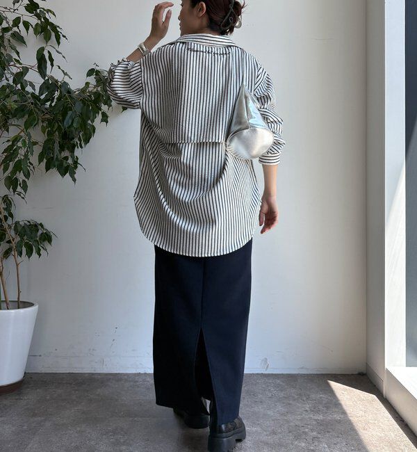  「【WEB限定】ロゴ刺繍ストライプスキッパーシャツ」|シャツ・ブラウス|