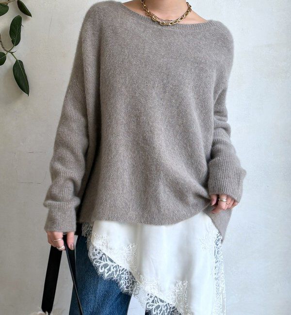  「ファーウールポンチョプルオーバー」|ニット・セーター|