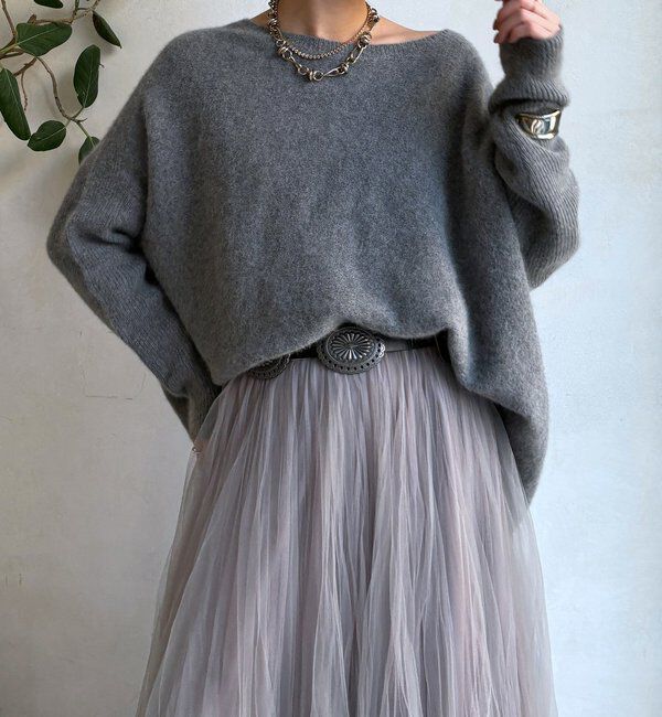  「ファーウールポンチョプルオーバー」|ニット・セーター|