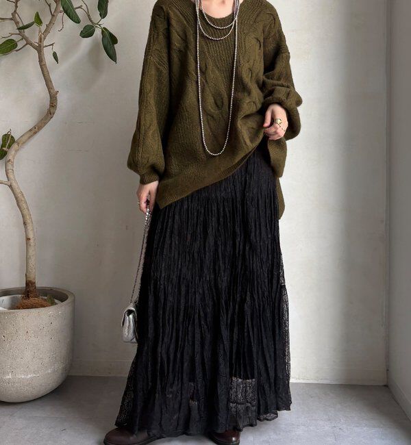  「ボリュームケーブルプルオーバー」|ニット・セーター|