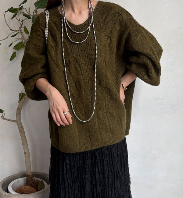  「ボリュームケーブルプルオーバー」|ニット・セーター|