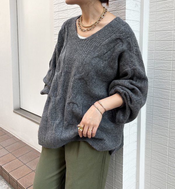  「ボリュームケーブルプルオーバー」|ニット・セーター|