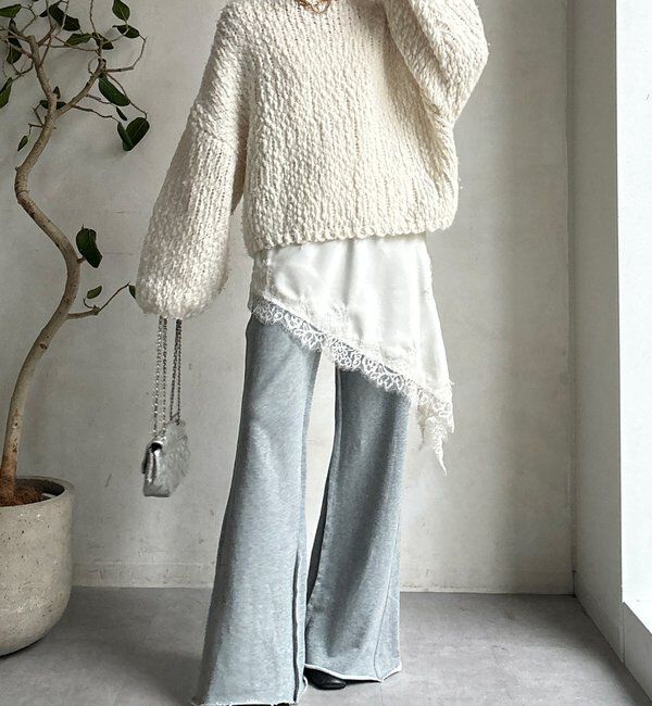  「【WEB限定】セミフレア裏毛パンツ」|チノ|