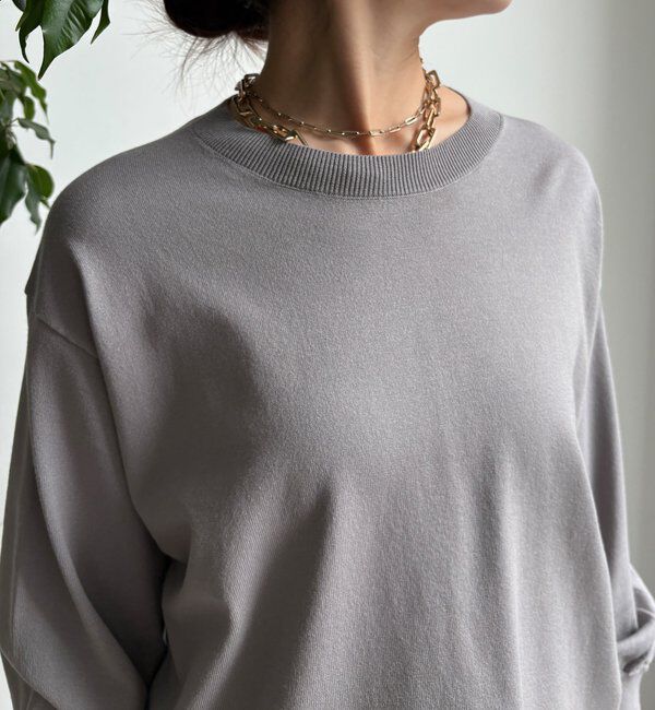  「【WEB限定】袖カラー配色ニットトップス」|ニット・セーター|