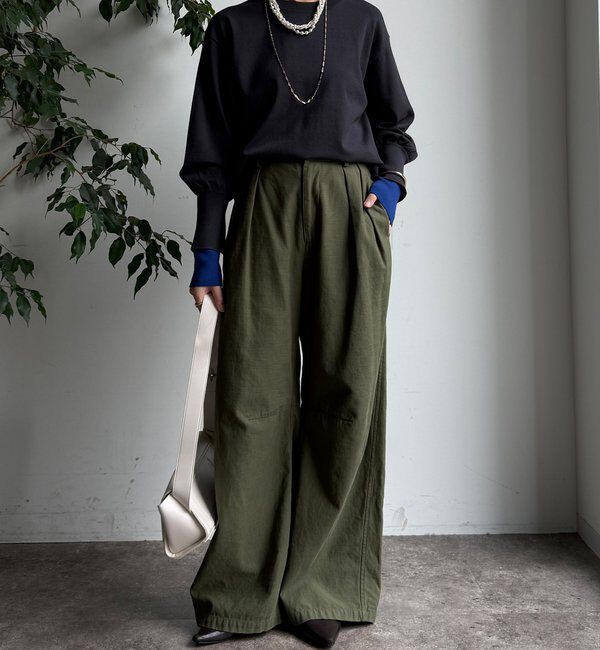  「【WEB限定】袖カラー配色ニットトップス」|ニット・セーター|